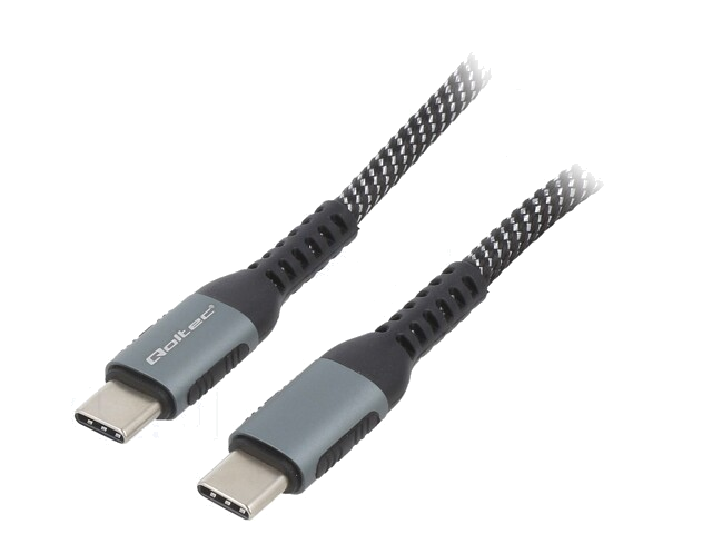 Kabel; USB 2.0; USB-C-stekker,aan beide zijden; 1m; zwartwit Kabel; USB 2.0; USB-C-stekker,aan beide zijden; 1m; zwartwit